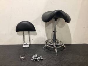 lot 520 image: Saddle Stool Rolling Chair Tall with Backrest