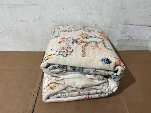 lot 273 image: Jinchan Area Rug 9x12 Washable Rug Vintage Rug Indoor Floor Cover Print