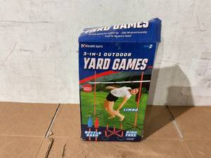 lot 276 image: 3-In-1 Outdoor Yard Games, Multigame Set for All Ages, 70-Inch Height, by MinnARK Sports