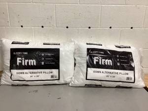lot 493 image: LOT OF 2 Sleepy Time Standard Machine Washable Firm Pillow