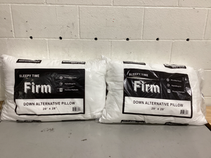 lot 494 image: LOT OF 2 Sleepy Time Standard Machine Washable Firm Pillow