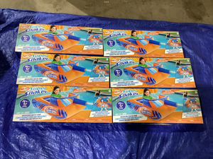 lot 676 image: LOT OF 6 NERF Super Soaker Megaforce Battle Tank Ride-On Inflatable Pool Float with Pool-Fed Mega Water Blaster