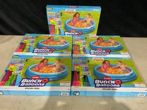 lot 738 image: LOT OF 5 Bunch O Balloons Splash Pool with Tropical Party 100 Rapid-Filling Self Sealing Water Balloons