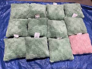 lot 742 image: LOT OF 12 Checkerboard Woven Cotton Square Throw Pillows - Room Essentials