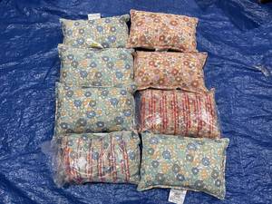 lot 747 image: LOT OF 8 Printed Cotton with Embroidery Lumbar Throw Pillows - Room Essentials