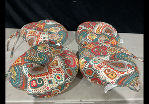 lot 762 image: LOT OF 4 Greendale Home Fashions 15-inch Outdoor Round Bistro Seat Cushions