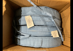 lot 765 image: LOT OF 4 Greendale Home Fashions 18 x 18 Heather Gray Round Outdoor Chair Pad