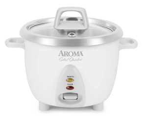 lot 641 image: Aroma 6 Cup White Simply Stainless Pot