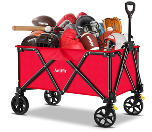 lot 784 image: Antifir Large Collapsible Wagons Carts Foldable, Heavy Duty Folding Wagon Cart with All Terrain Brake Wheels