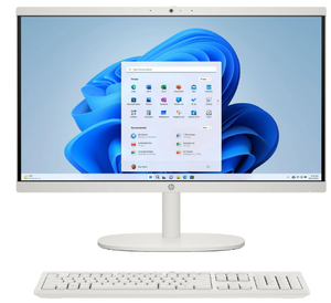 lot 3 image: HP 21.45 inch All-in-One Windows Desktop Intel Processor J5040 8GB RAM 128GB SSD Cashmere White