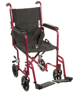 lot 27 image: Drive Medical Deluxe Lightweight Aluminum Transport Wheelchair