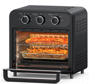 lot 28 image: TaoTronics Air Fryer  1700W 14.8 QT  9 in 1 Air Fryer Oven  Oil-less Cooker with Rotisserie Shaft, Beige