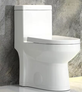 lot 47 image: HOROW 1-piece 0.81.28 GPF Dual Flush Round Toilet in White with Durable UF Seat Included