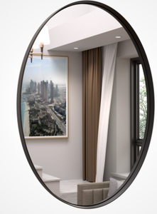 lot 71 image: PRIMEPLUS Modern Wall Mirror, Oval Mirror with Metal Framed, Bathroom Mirror with Round Corner Vanity Mirror for VerticalHorizontal