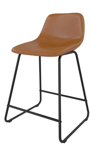 lot 86 image: Better Homes & Gardens Farley Scoop Counter Height Stool, Camel Faux Leather
