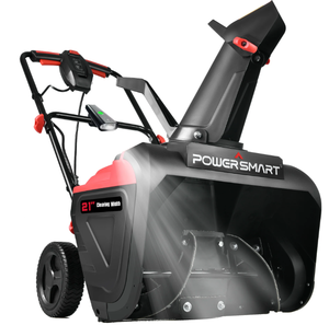 lot 92 image: PowerSmart Electric Snow Blower, 21-inch 120V 15 Amp Corded Single Stage Snow Thrower with Rechargeable LED Light