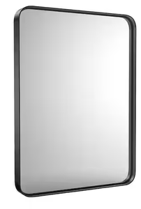 lot 99 image: FIRNEWST Modern 30 in. W x 22 in. H Rectangle Black Framed Bathroom Vanity Mirror Wall Mirror with Rounded Corners