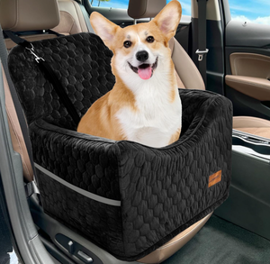 lot 375 image: Washable Removable Pet Travel Safety Pet Car Seat with Storage Pockets- Black