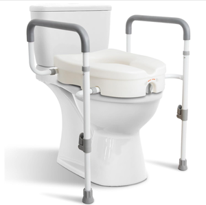 lot 388 image: WeHwupe Raised Toilet Seat with Handles for Elderly