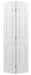 lot 394 image: Masonite Traditional 30-in x 80-in 6-panel Textured Hollow Core Primed Molded Composite Closet Bifold Door