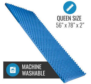 lot 582 image: DMI Foam Mattress Topper, Egg Crate Foam Pad, Mattress Pad and Bed Topper for Support, Air Circulation, Pressure Relief and Weight Distribution, Queen Size Mattress, 56 x 78 x 2