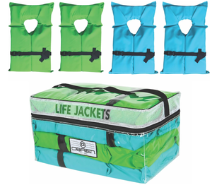 lot 584 image: OBrien Type 2 Four Pack CGA Approved Life Jacket wBag for Boats