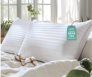 lot 588 image: Hypoallergenic 100% Cotton Soft Cooling Down Alternative Pillows, StandardQueen Size Set of 2