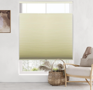 lot 766 image: LazBlinds Top Down Bottom Up (TDBU) Cordless Cellular Shades, Light Filtering Honeycomb Shades Pleated Blinds for Window Size 34 W x 64 H, Cream