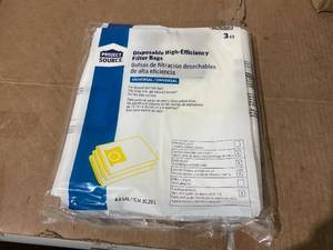 lot 592 image: LOT OF 15 Project Source 3-Pack Disposable High Efficiency Filter Bags 4-8 Gallons