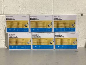 lot 715 image: LOT OF 6 100ct Incandescent Indoor Outdoor Miniature String Lights Clear Bulbs - Room Essentials