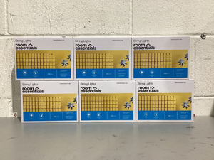 lot 716 image: LOT OF 6 100ct Incandescent Indoor Outdoor Miniature String Lights Clear Bulbs - Room Essentials