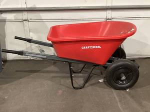 lot 49 image: Poly Tray Wheelbarrow with Steel Handles