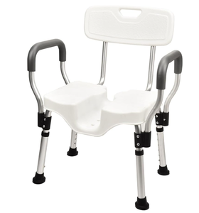lot 788 image: U-Shped Shower Chair with Back and Removable Armrest 264 lbs