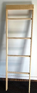 lot 162 image: Artisan Crafted Wood Blanket Ladder - Double Sided - #4