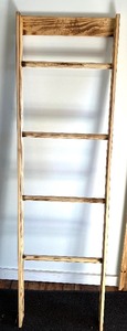 lot 90 image: Artisan Crafted Wood Blanket Ladder - Double Sided - #2