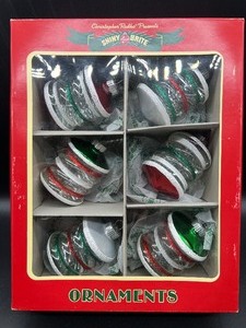 lot 163 image: SHINYBRITE Christmas Confetti Glass Lantern Ornaments MIB #1