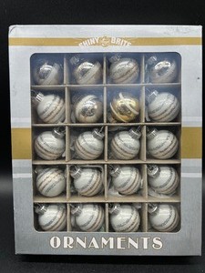 lot 167 image: SHINY BRITE Glass Ornaments Box - Silver and Gold - MIB - #2