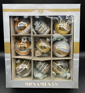 lot 171 image: SHINY BRITE Glass Ornaments Box - Silver and Gold - MIB - #6