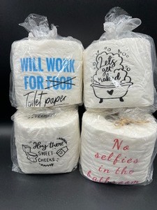 lot 174 image: Funny Sayings Toilet Paper - QTY 4