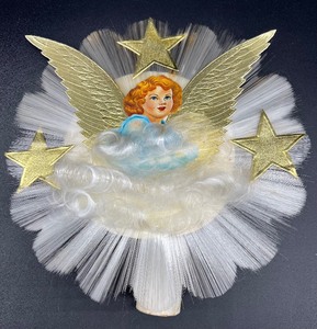 lot 184 image: Vintage Spun Glass Angel Tree Topper