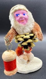 lot 187 image: Vintage Pinecone Elf with Lantern - Japan