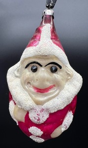 lot 189 image: Vintage Antique Glass Santa Ornament with Glass Eyes - Czech