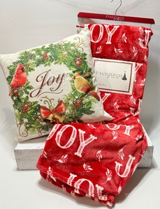 lot 159 image: JOYFUL HOLIDAY Soft Blanket and Pillow Set