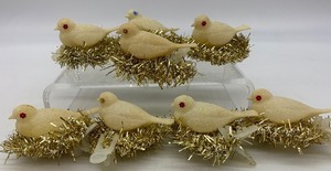 lot 76 image: Vintage DOVE LIGHT Cover Clip Ornaments - QTY 8
