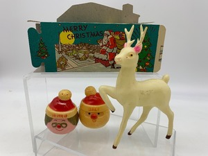 lot 85 image: Vintage 1940s 1950s Christmas Decorations including GOODY Candy Container