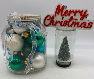 lot 88 image: Vintage Christmas Jars and Sign