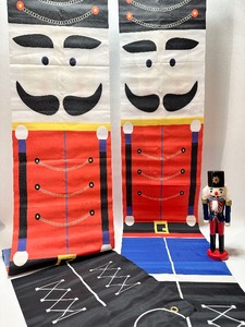 lot 228 image: Wooden NUTCRACKER and Pair of 6 Banners