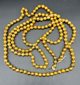 lot 242 image: ANTIQUE Gold Glass Bead Garland #2