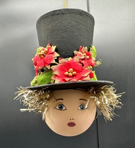 lot 243 image: Artisan Painted Wooden Ornament with Vintage Accents #1
