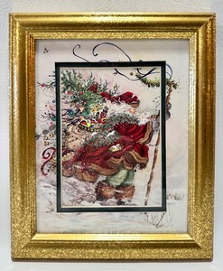 lot 251 image: FRAMED SANTA ART #2 - Windswept Traveler by PEGGY ABRAMS